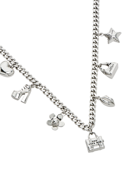 Marc Jacobs Mini Icon Charm Necklace, Silver, Antique Silver