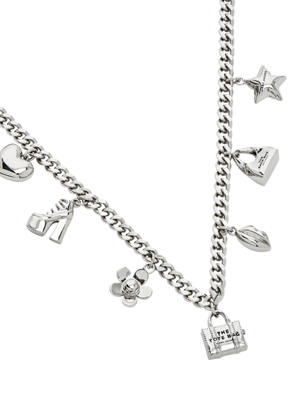 Marc Jacobs Mini Icon Charm Necklace, Silver, Antique Silver