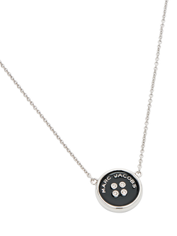 Marc Jacobs Button Collection Necklace, Silver/Black
