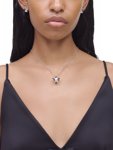 Marc Jacobs Inflated Star Pendant Necklace, Silver - view 2, Antique Silver