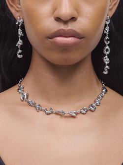 Marc Jacobs Balloon Letter Logo Necklace, Silver - view 2, Antique Silver