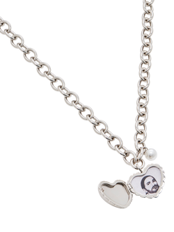 Marc Jacobs Heart Balloon Locket Necklace, Silver, Antique Silver