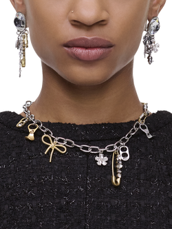 Marc Jacobs Punk Charm Necklace, Silver/Gold - view 2, Gold/Silver