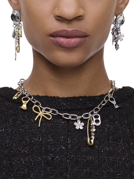 Marc Jacobs Punk Charm Necklace, Silver/Gold - view 2, Gold/Silver