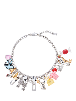 Marc Jacobs Sticker Statement Necklace, Silver/Multi, Silver Multi