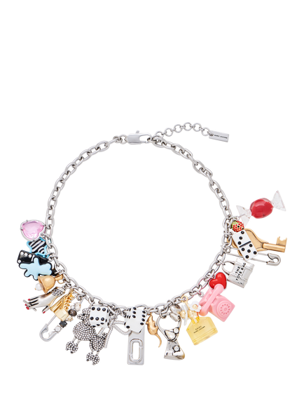 Marc Jacobs Sticker Statement Necklace, Silver/Multi, Silver Multi