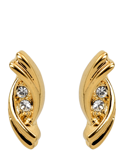 Eclectica Pre-Loved Gold Plated Pierced Stud Earrings, Dated Circa 1980s, Gold