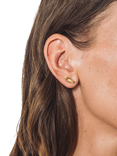 Eclectica Pre-Loved Gold Plated Pierced Stud Earrings, Dated Circa 1980s