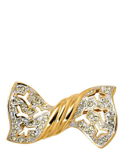 Eclectica Pre-Loved Refound Attwood & Sawyer Bow Brooch, Dated Circa 1980s, Gold