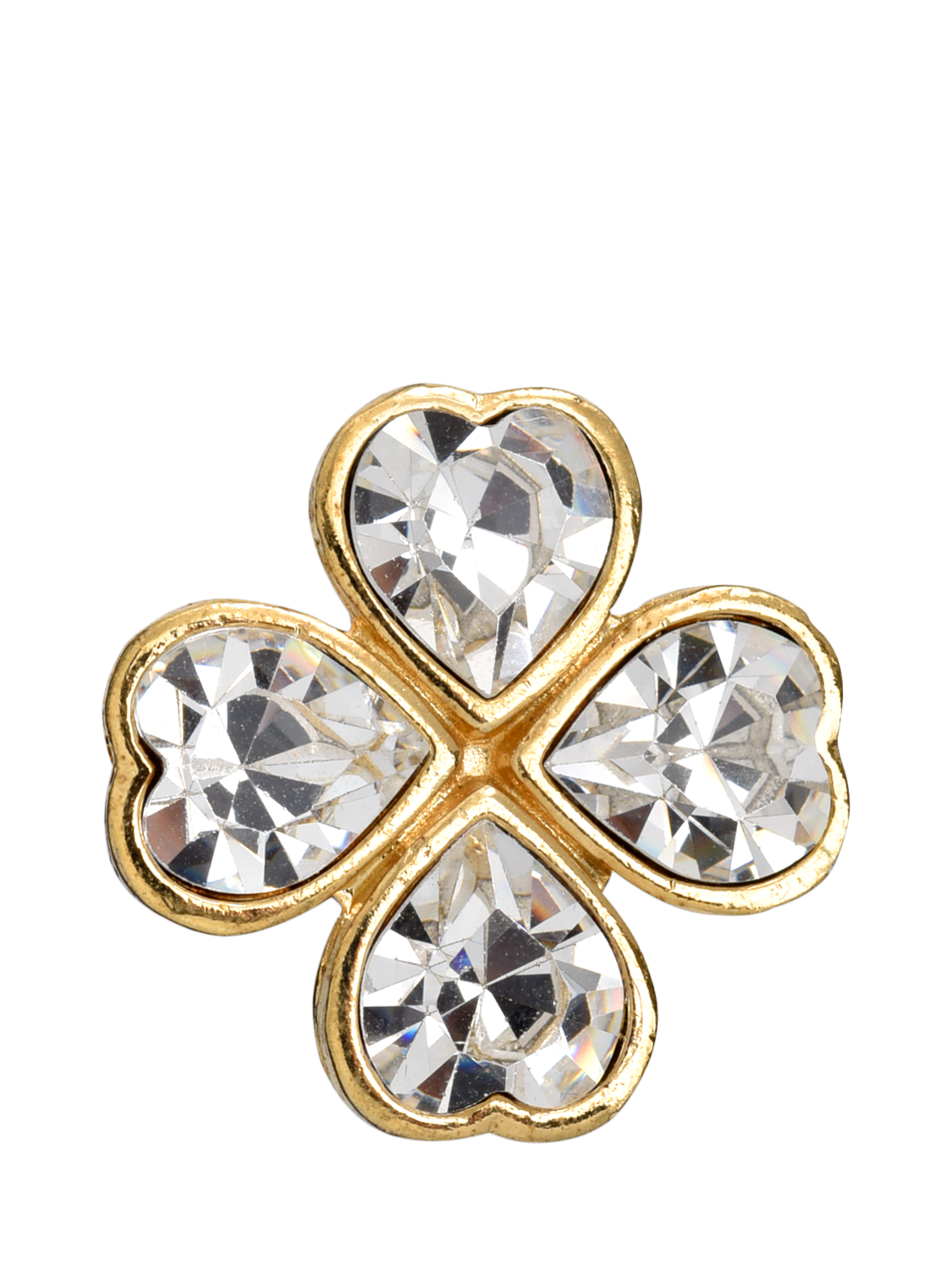 Product image 1 of 3, which shows Eclectica Pre-Loved Refound Vintage Clover Brooch Circa 1990s, Gold