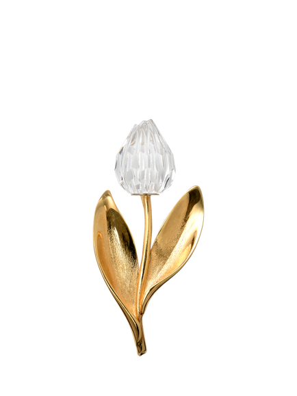Eclectica Pre-Loved Tulip Brooch, Dated Circa 1980s, Gold