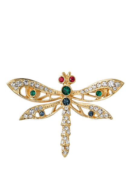 Eclectica Pre-Loved Refound Attwood & Sawyer Dragonfly Brooch with Multicoloured Crystals, Dated Circa 1980s, Multi