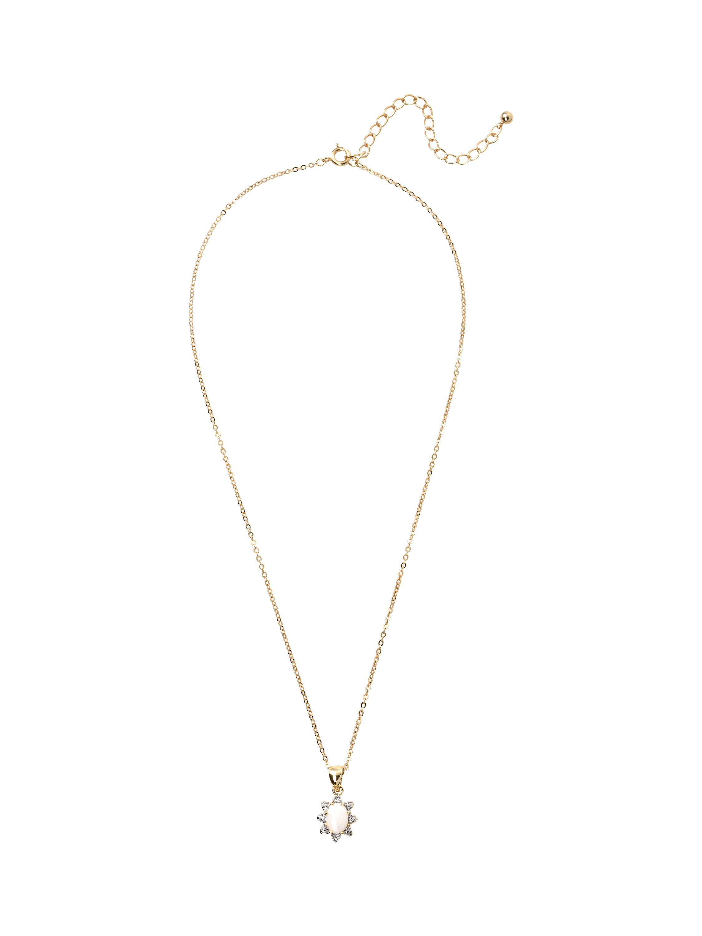 Product image 2 of 4, which shows Eclectica Pre-Loved Refound Antique Style Opal and Crystal Pendant Necklace