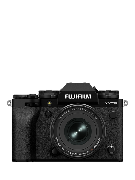 Fujifilm X-T5 Compact System Camera with XF 16-50mm Lens, 6K/4K Ultra HD, 40.2MP, Wi-Fi, Bluetooth, OLED EVF, 3” Vari-angle LCD Touch Screen, Silver, Black