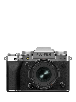 Fujifilm X-T5 Compact System Camera with XF 16-50mm Lens, 6K/4K Ultra HD, 40.2MP, Wi-Fi, Bluetooth, OLED EVF, 3” Vari-angle LCD Touch Screen, Silver, Silver