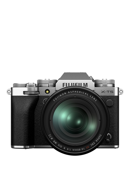 Fujifilm X-T5 Compact System Camera with XF 16-80mm IS Lens, 6K/4K Ultra HD, 40.2MP, Wi-Fi, Bluetooth, OLED EVF, 3” Vari-angle LCD Touch Screen, Silver, Silver