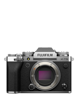 Fujifilm X-T5 Compact System Camera, 6K/4K Ultra HD, 40.2MP, Wi-Fi, Bluetooth, OLED EVF, 3” Vari-angle LCD Touch Screen, Body Only, Black, Silver