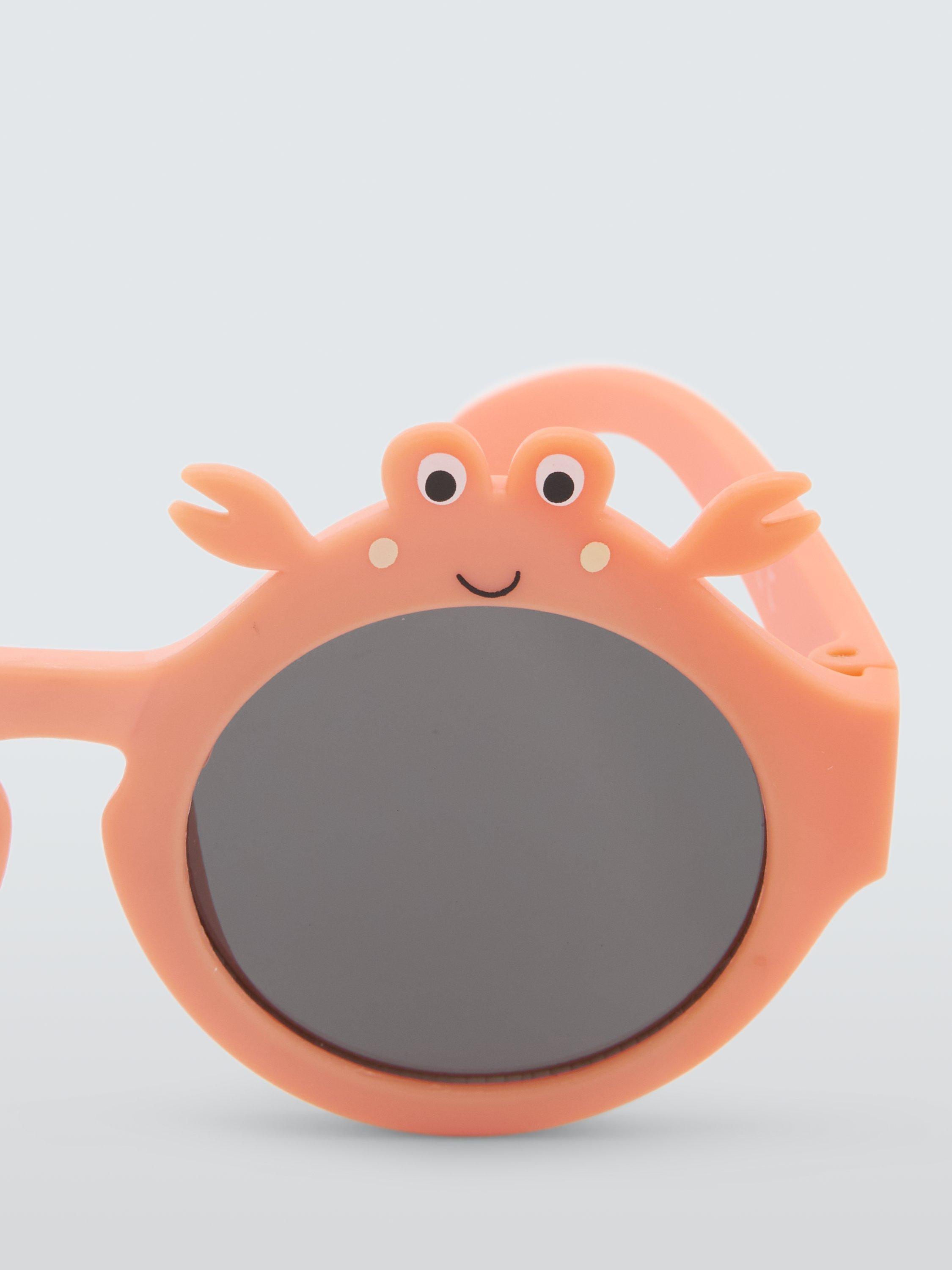 Product image 3 of 4, which shows John Lewis Baby Crab Round Sunglasses, Peach