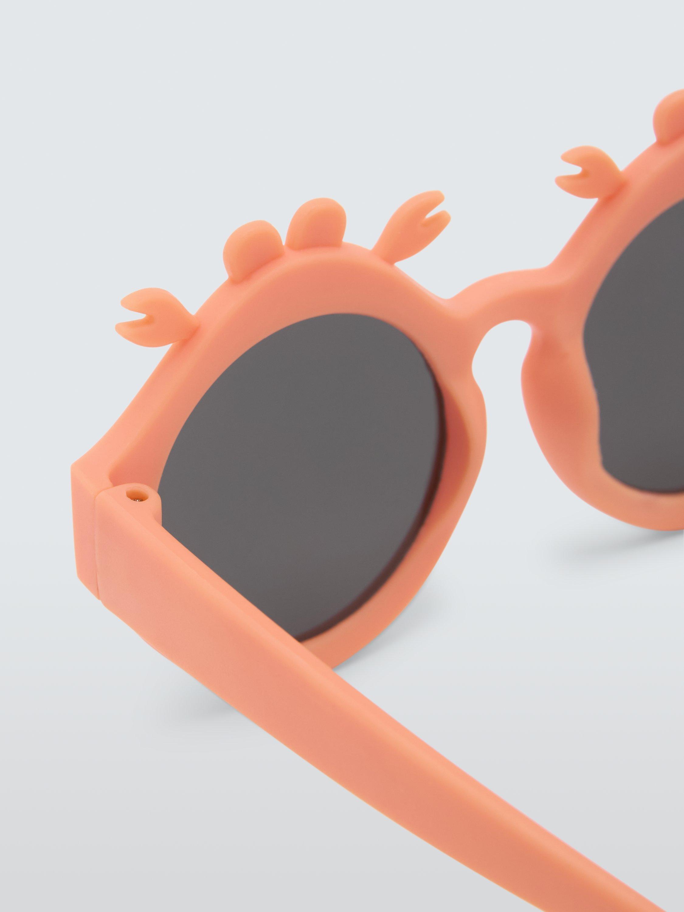 Product image 4 of 4, which shows John Lewis Baby Crab Round Sunglasses, Peach