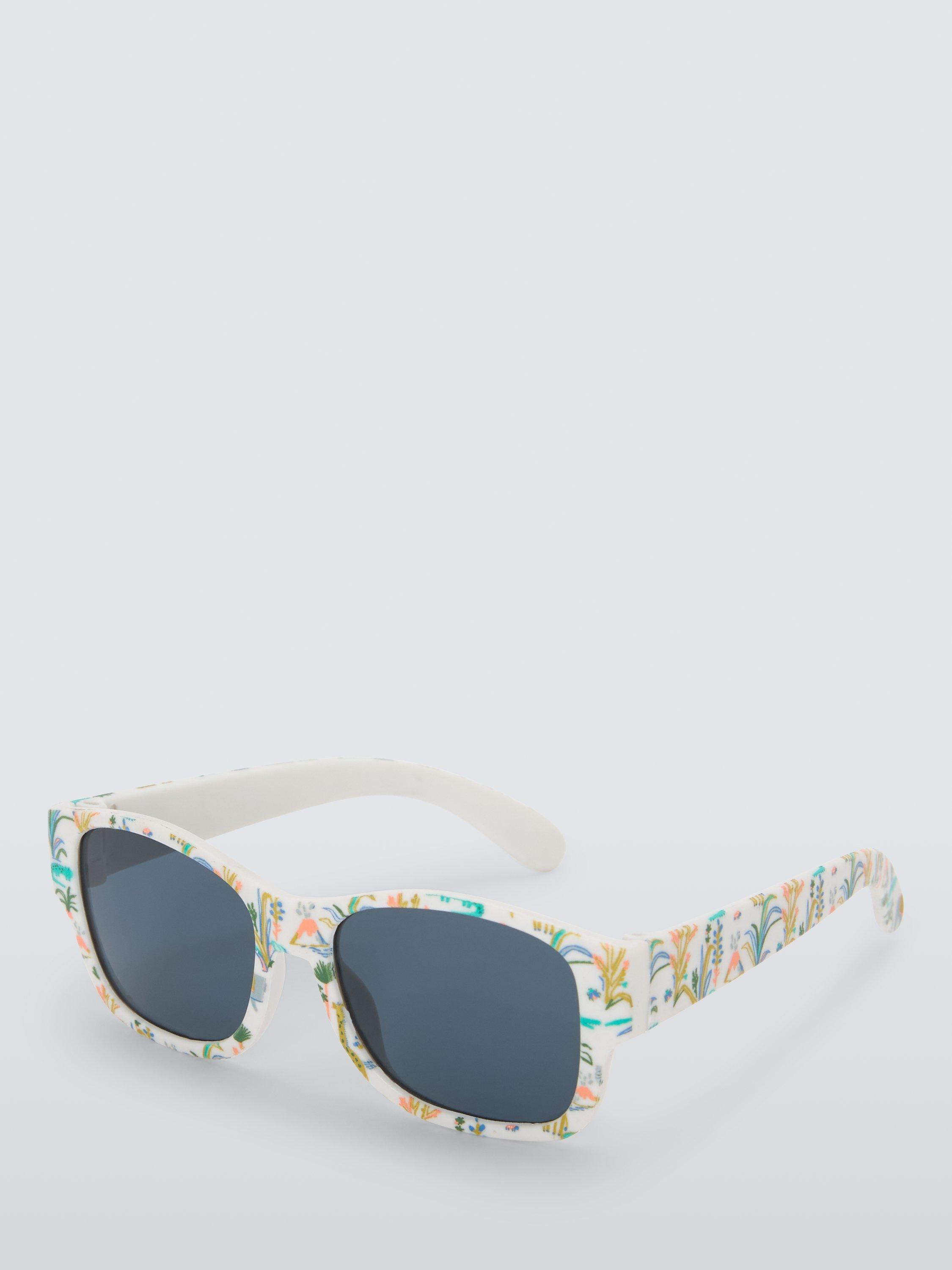Product image 1 of 4, which shows John Lewis Baby Safari Square Sunglasses, White