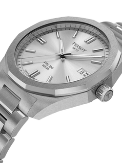 Tissot T1514221103100 PRC100 Solar Men's Bracelet Strap Watch, Silver - view 2, Silver