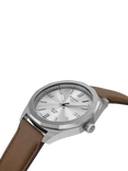 Tissot T1514221603100 PRC100 Solar Men's Leather Strap Watch, Silver