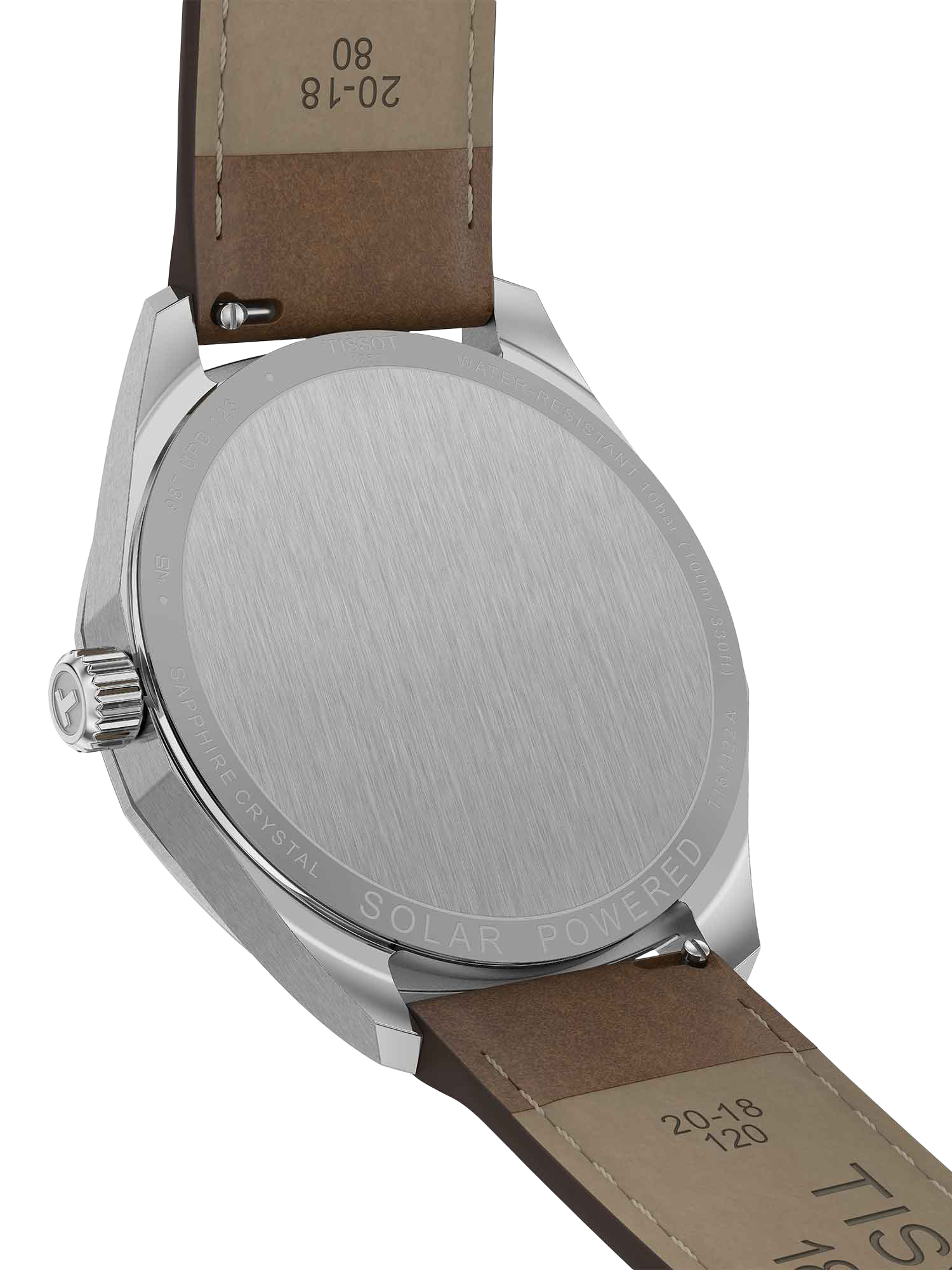 Product image 3 of 5, which shows Tissot T1514221603100 PRC100 Solar Men's Leather Strap Watch, Silver