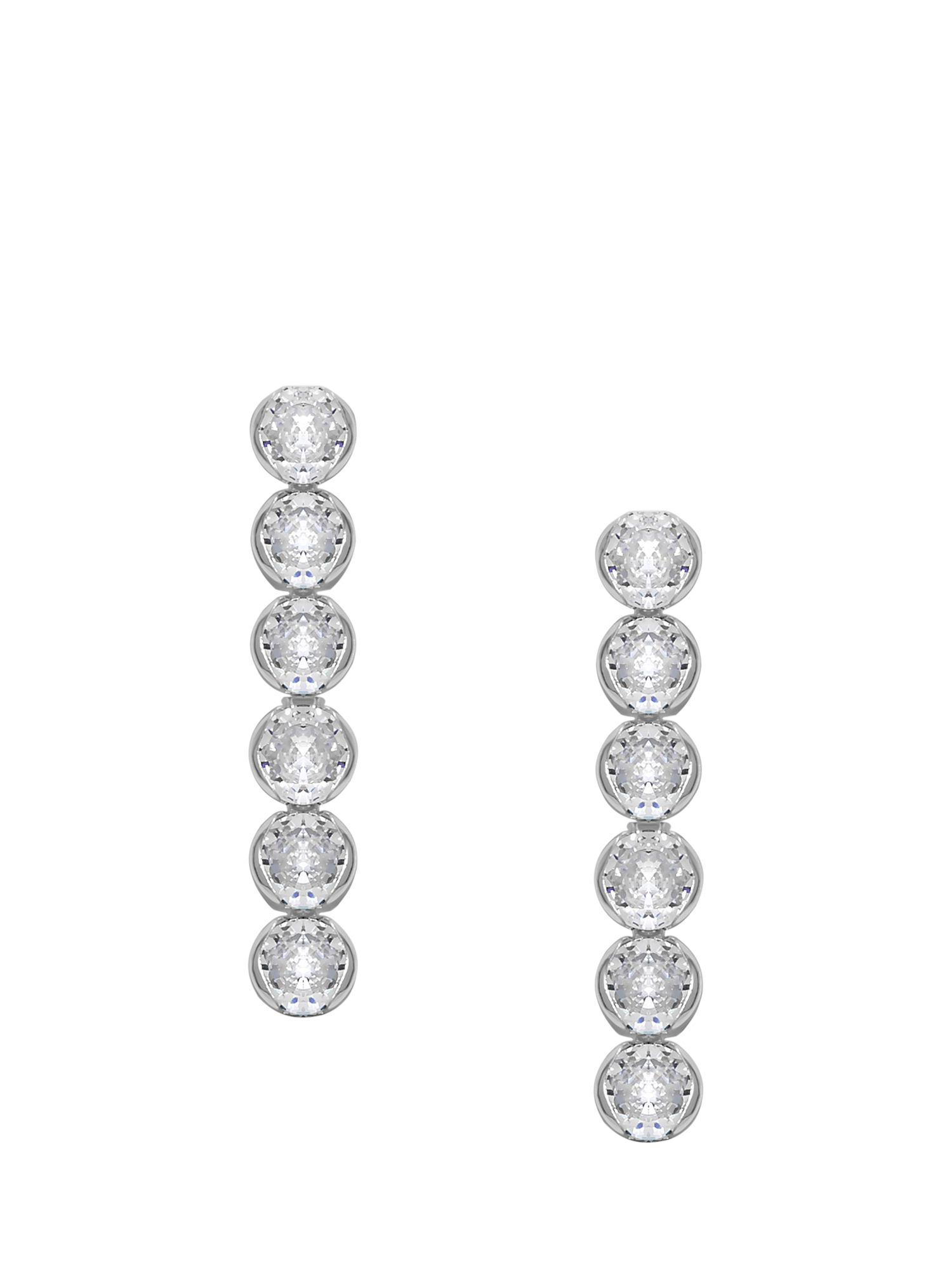 Product image 1 of 1, which shows Jon Richard Cubic Zirconia Tennis Drop Earrings, Silver