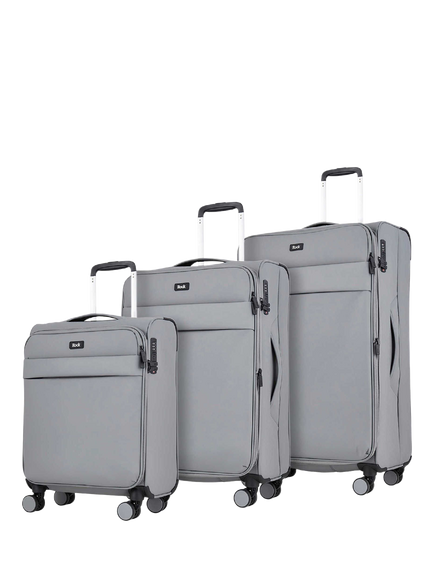 Rock Harper 8-Wheel Soft Shell Suitcase, Set of 3, Grey