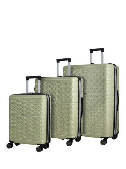Rock Maya 8-Wheel Hard Shell Suitcase, Set of 3, Green