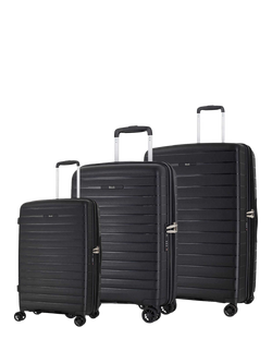 Rock Palma 4-Wheel Suitcase Set, 3 Piece, Black