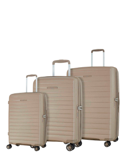 Rock Palma 4-Wheel Suitcase Set, 3 Piece, Champagne
