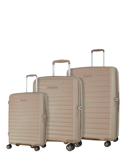 Rock Palma 4-Wheel Suitcase Set, 3 Piece, Champagne