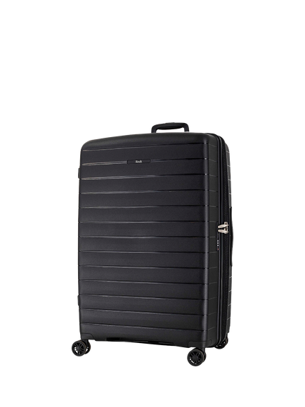 Rock Palma 4-Wheel 78cm Expandable Large Suitcase, 102L, Black