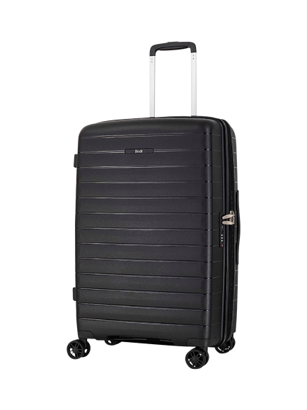 Rock Palma 4-Wheel 68cm Expandable Medium Suitcase, 65L, Black