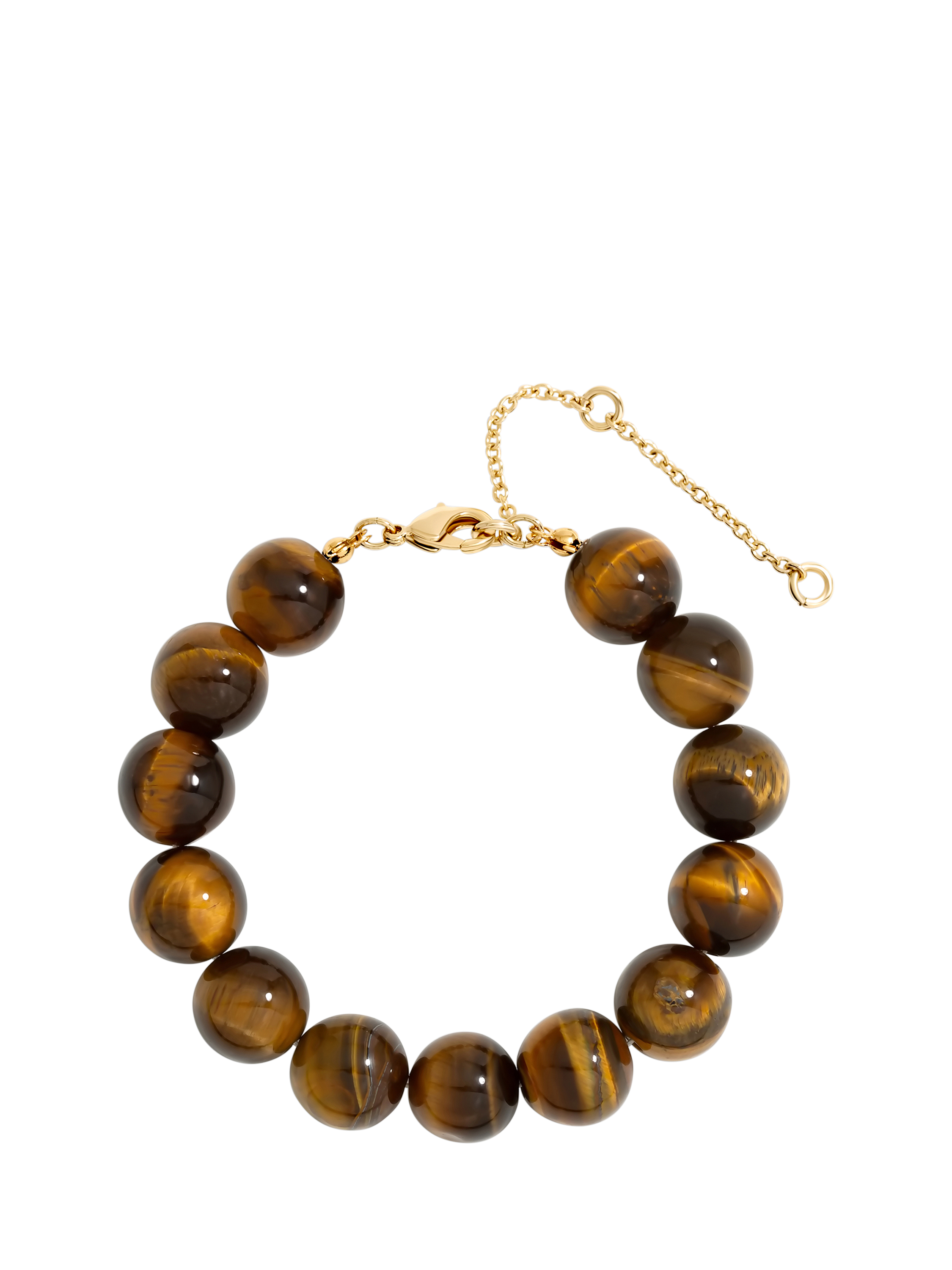 Product image 1 of 1, which shows Jon Richard Semi-Precious Stone Stretch Bracelet, Gold/Tiger's Eye