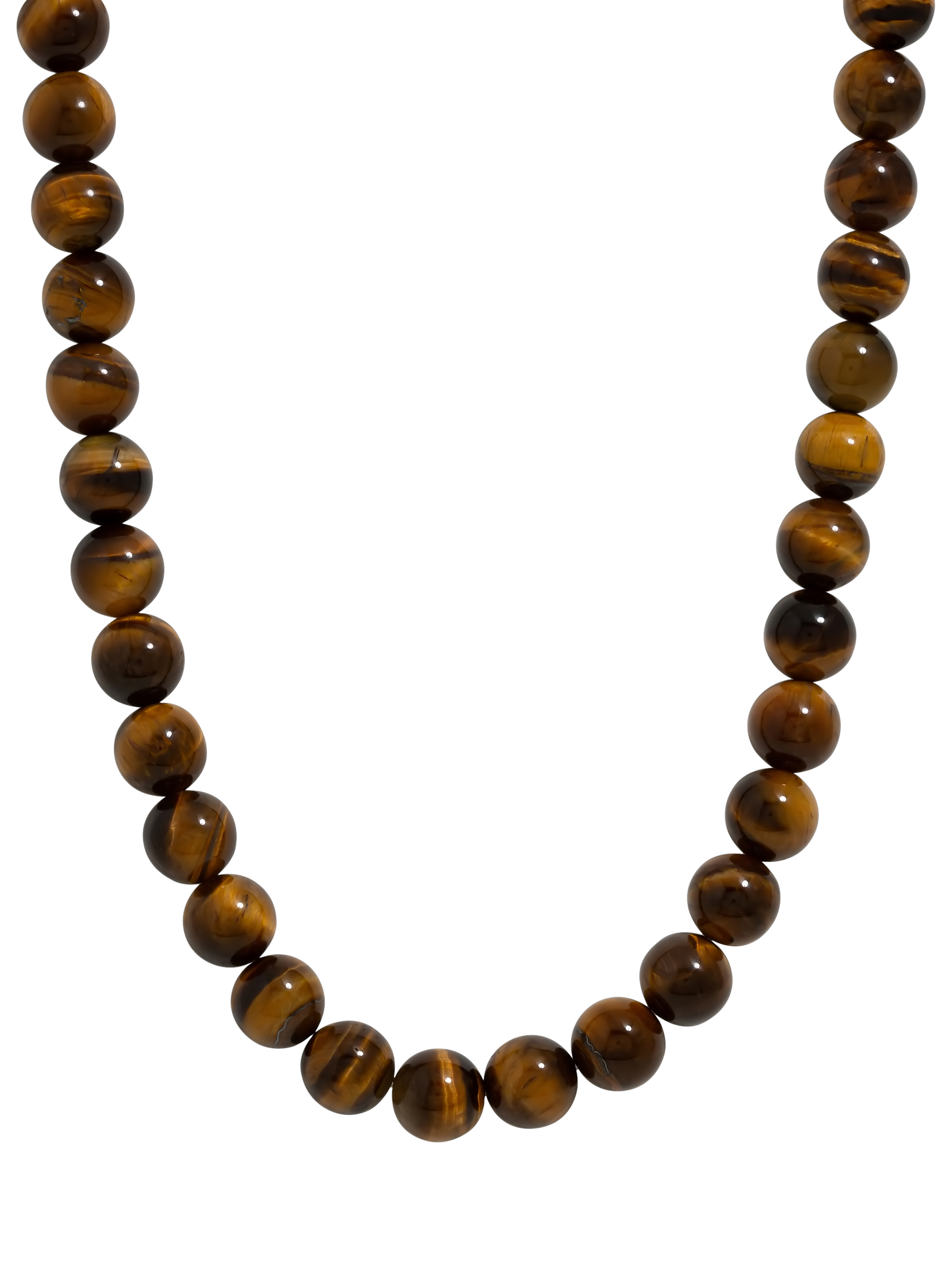 Product image 1 of 1, which shows John Richard Tiger's Eye Beaded Necklace, Gold