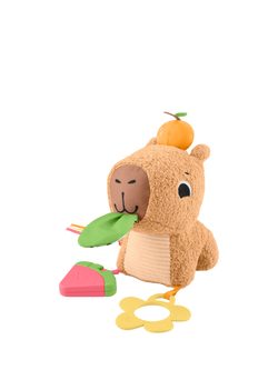Fisher-Price Snuggly Snacky Capy Plush Baby Toy, Multi