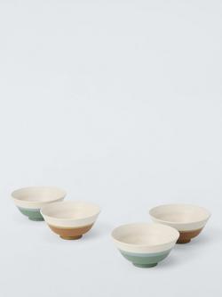 John Lewis Horizon Dipped Glaze Stoneware Bowls, Set of 4, 12cm, Multi, Multi