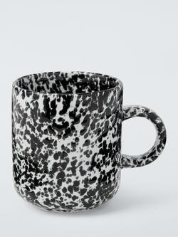 John Lewis Splattered Stoneware Mug, 285ml, Black, 
