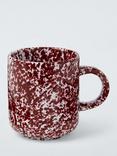 John Lewis Splattered Stoneware Mug, 285ml, Dark Red