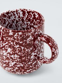 John Lewis Splattered Stoneware Mug, 285ml, Dark Red - view 2, 