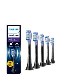 Sonicare HX9055/88 G3 Premium Gum Care Genuine Replacement Toothbrush Heads, Pack of 5, Black, Black