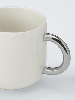 John Lewis Colour Handle Fine China Mug, 380ml, Silver - view 2, 