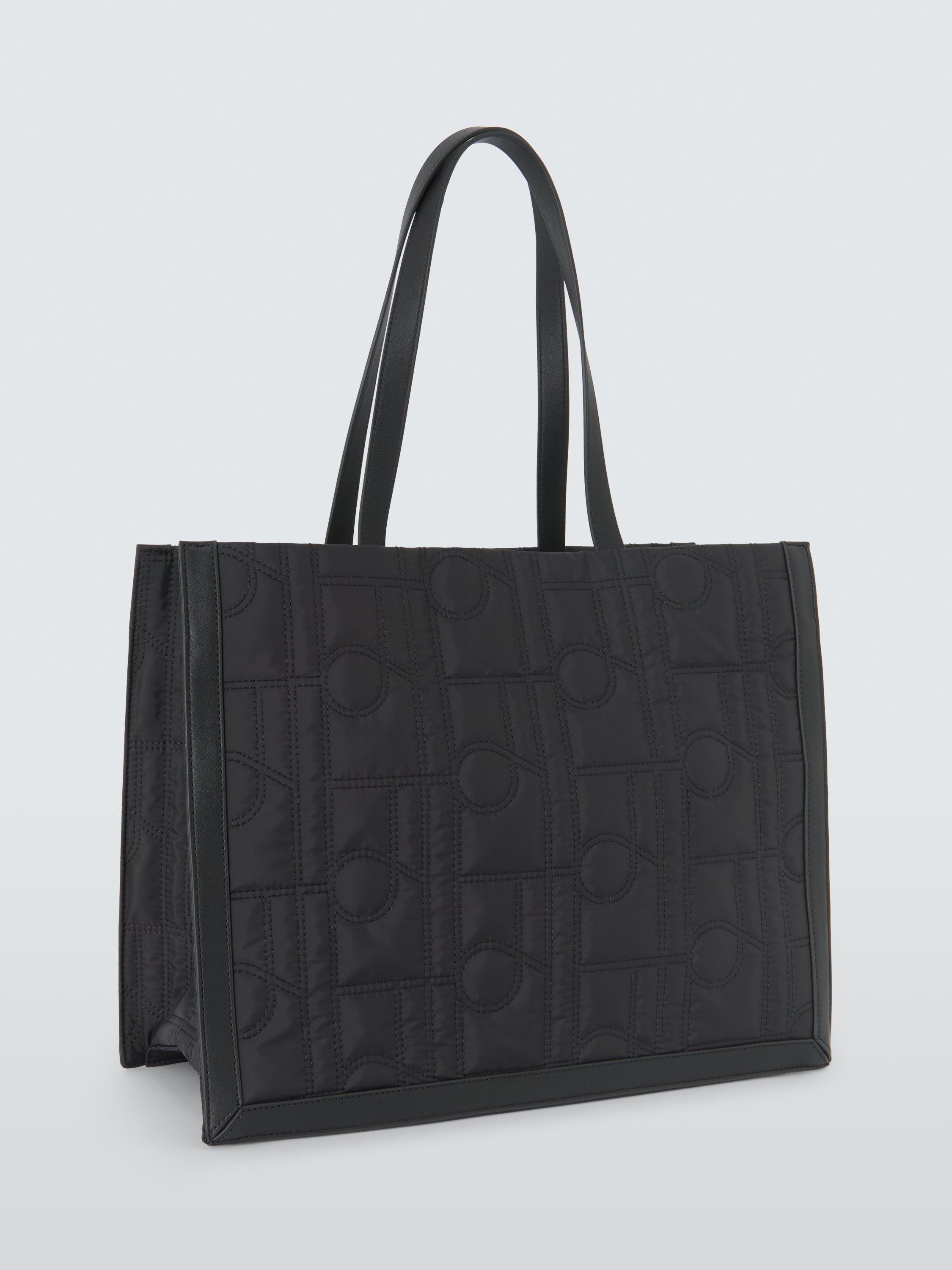 Product image 3 of 6, which shows John Lewis Quilted Logo Tote Bag, Black