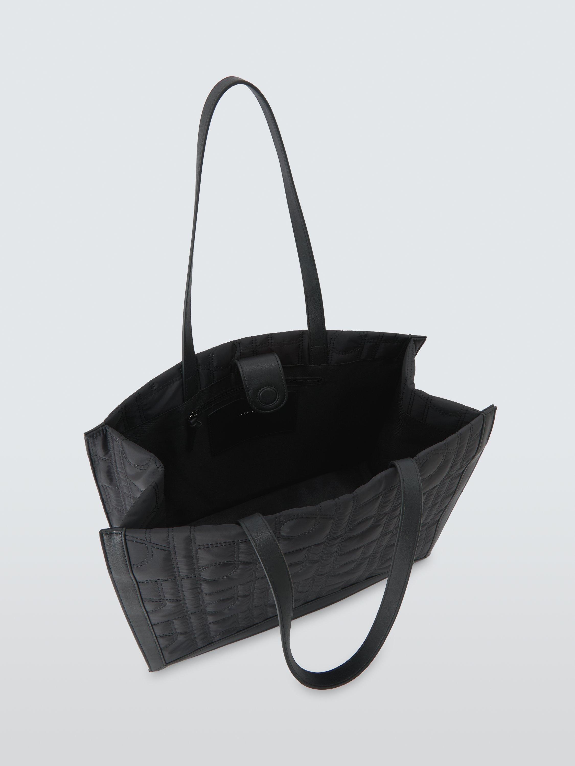 Product image 4 of 6, which shows John Lewis Quilted Logo Tote Bag, Black