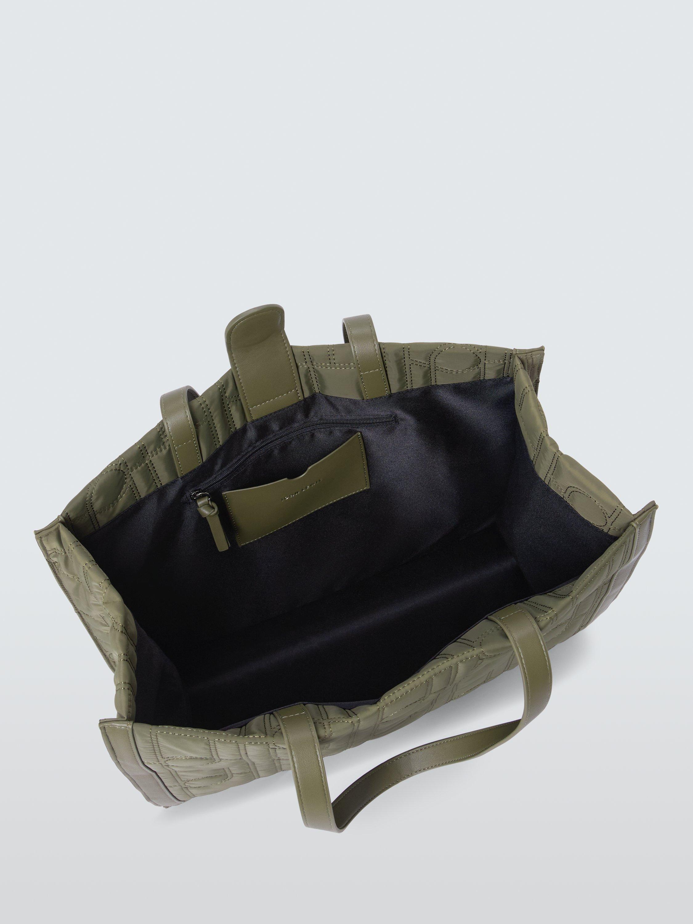Product image 5 of 6, which shows John Lewis Quilted Logo Tote Bag, Khaki