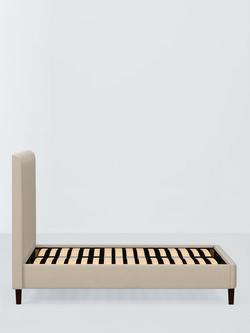 John Lewis Fleur Upholstered Bed Frame, Double - view 2, Brushed Tweed Beige