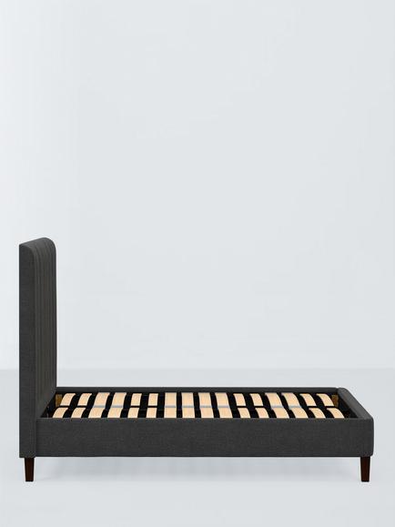 John Lewis Fleur Upholstered Bed Frame, King Size - view 2, Brushed Tweed Charcoal