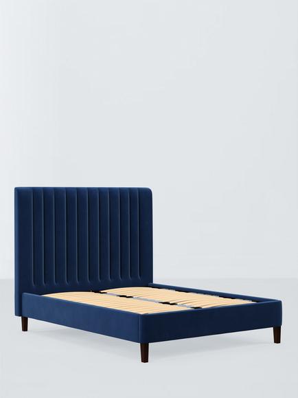 John Lewis Fleur Upholstered Bed Frame, King Size, Deep Velvet Royal Blue